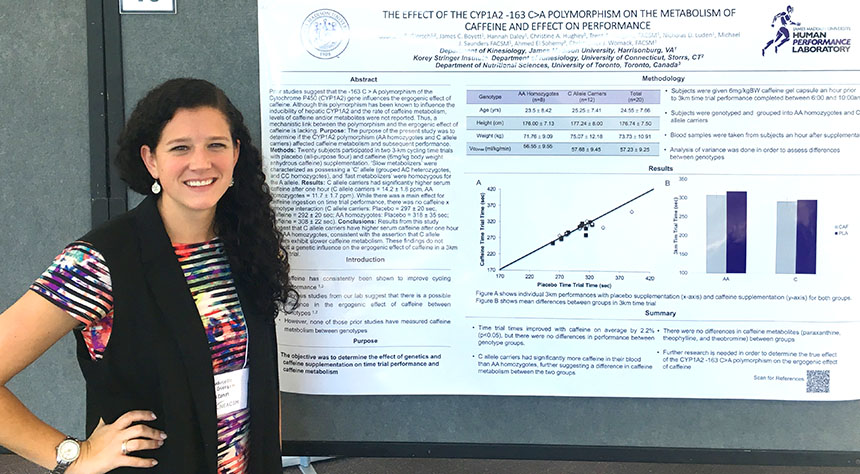 Gabrielle Giersch ’14 presenting her master's thesis at the New England Chapter meeting of the American College of Sports Medicine.